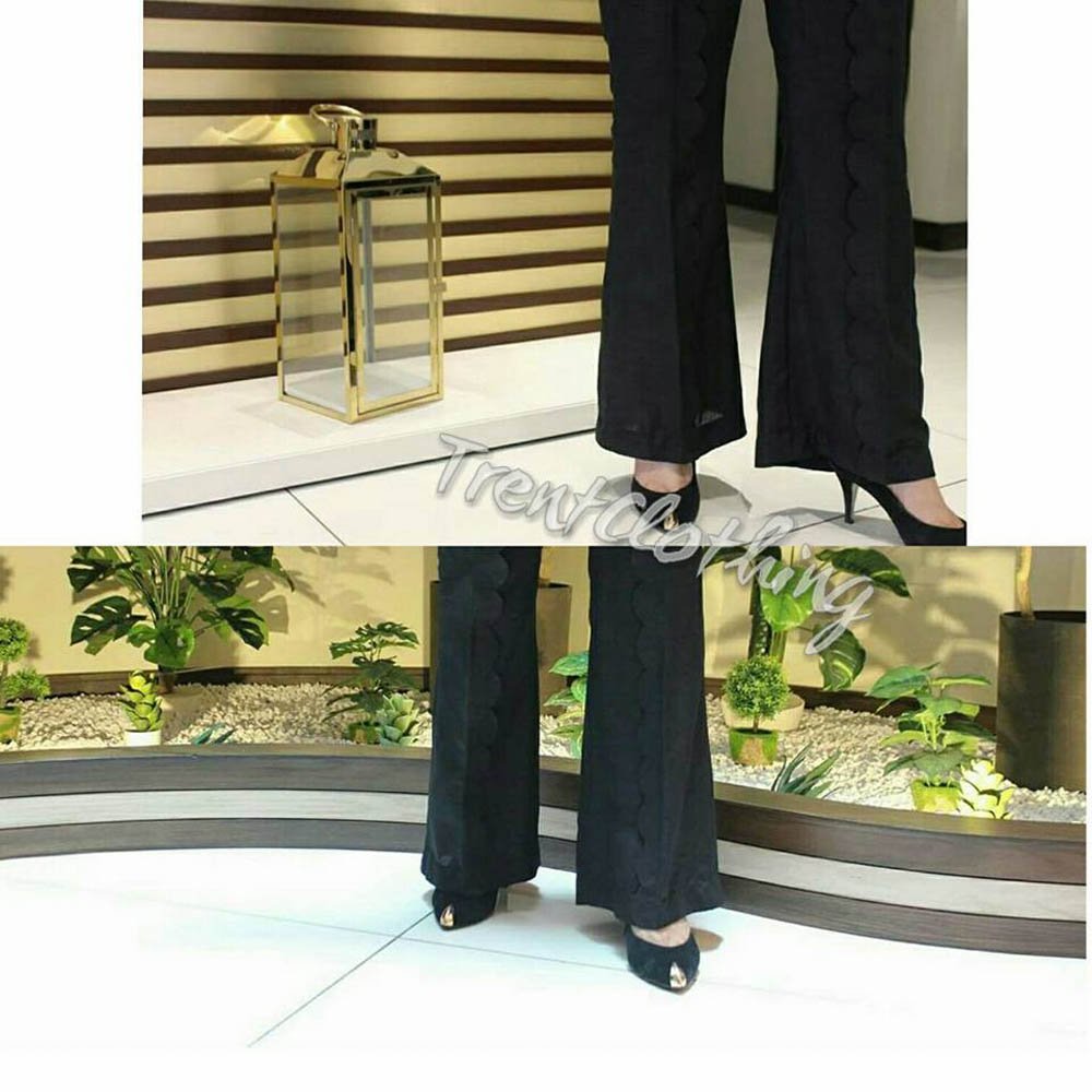 Black Overlap Scalup Bootcut